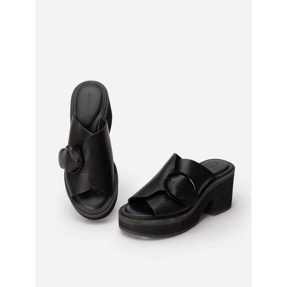 Clergerie Cash Mule Sandal Lightweight Foam Sole Black Leather Women's 9